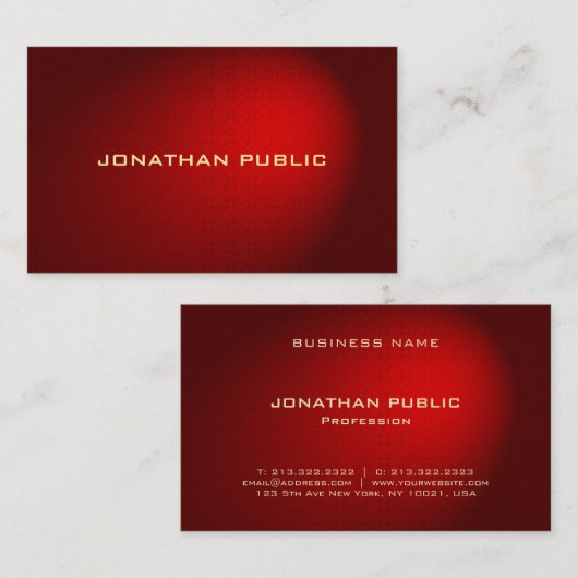 Stijlvolle Red Damask Elegant Luxurous Sjabloon Visitekaartje (Voorkant / Achterkant)