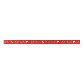 Stijlvolle  Red Gold Sleigh Glitter Monogram Satijnen Lint (Voorkant)