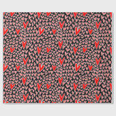 Stijlvolle Red Hearts Pattern Valentijnsdag Cadeaupapier (Vlak)