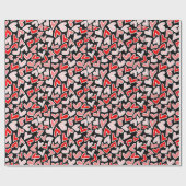 Stijlvolle Red Hearts Pattern Valentijnsdag Cadeaupapier (Vlak)