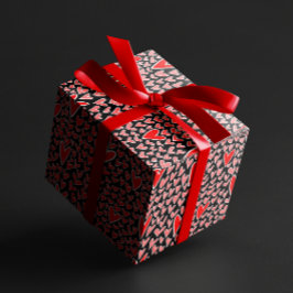 Stijlvolle Red Hearts Pattern Valentijnsdag Cadeaupapier