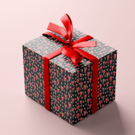Stijlvolle Red Hearts Pattern Valentijnsdag Cadeaupapier