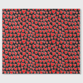 Stijlvolle Red Hearts Pattern Valentijnsdag Cadeaupapier (Vlak)