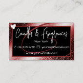 Stijlvolle Red Maroon Lijst Heart Handgemaakt op n Visitekaartje (Achterkant)