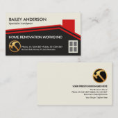 Stijlvolle Red Rooftop Lijst Roofing Contractor Visitekaartje (Voorkant / Achterkant)