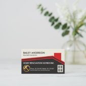 Stijlvolle Red Rooftop Lijst Roofing Contractor Visitekaartje (Staand voorkant)