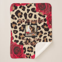 Stijlvolle Red Rose Leopard print met kleine foto