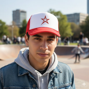 Stijlvolle Red Star Mark Retro Style Trucker Hat Pet