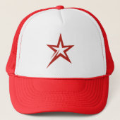 Stijlvolle Red Star Mark Retro Style Trucker Hat Trucker Pet (Voorkant)