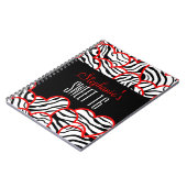 Stijlvolle Red Sweet 16 Zebra Heart Design Naam Notitieboek (Linkerzijde)