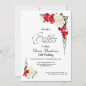 Stijlvolle Red White Rose Bloemen Verjaardag Brunc Kaart (Voorkant)