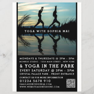 Stijlvolle reflectie portret, Yoga Class Advert Flyer