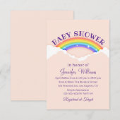 stijlvolle regenboog en roze baby shower kaart (Voorkant / Achterkant)