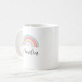 Stijlvolle regenboog liefde hart gepersonaliseerde koffiemok (Voorkant links)