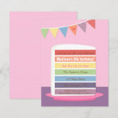Stijlvolle regenboogCake Birthday Party-uitnodigin Kaart (Voorkant / Achterkant)