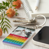 Stijlvolle regenboogfotoweddenschap Agenda Sleutelhanger (Voorkant Rechts)