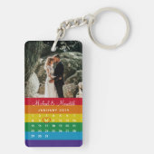 Stijlvolle regenboogfotoweddenschap Agenda Sleutelhanger (achterkant)