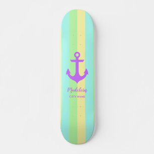 Stijlvolle regenboogpasta-kleuren Anchor Custom Persoonlijk Skateboard