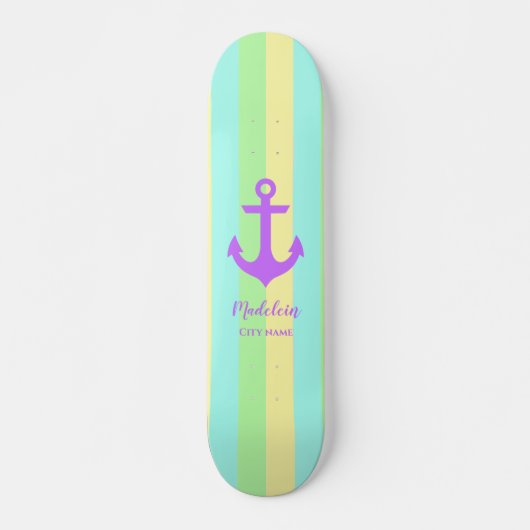 Stijlvolle regenboogpasta-kleuren Anchor Custom Persoonlijk Skateboard (Voorkant)