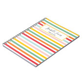 stijlvolle regenboogstreep op maat van school notitieboek (Linkerzijde)