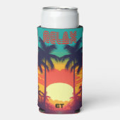 Stijlvolle RELAX Retro Tropische Fles of Koelbox Seltzer Blikjeskoeler (Seltzer Voorkant)