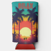 Stijlvolle RELAX Retro Tropische Fles of Koelbox Seltzer Blikjeskoeler (Voorkant)