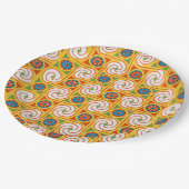 Stijlvolle Retro 1970s Wallpaper Party Tableware Papieren Bordje (Gekanteld)