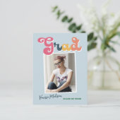 Stijlvolle Retro  1 Aankondiging van het Afstudeer Briefkaart (Staand voorkant)