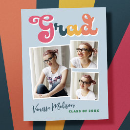 Stijlvolle Retro  3 Aankondiging van het Afstudeer Briefkaart