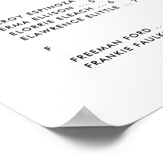 Stijlvolle retro alfabetische zitgrafiek poster (Hoek)