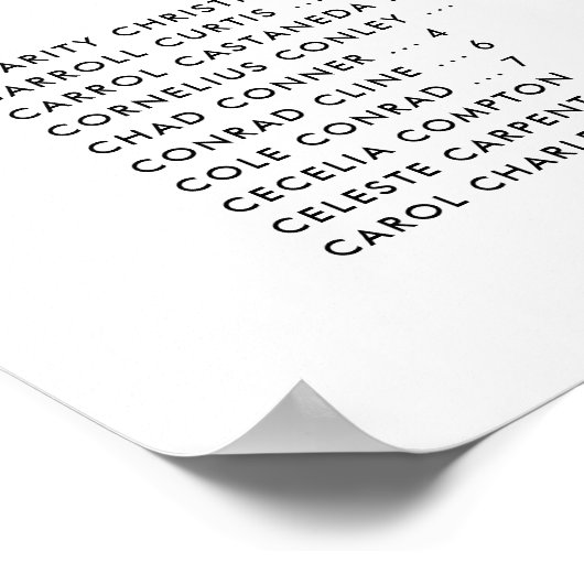 Stijlvolle retro alfabetische zitgrafiek poster (Hoek)