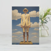 Stijlvolle Retro Beachwear Opvallende Zomer Mode Kaart (Staand voorkant)