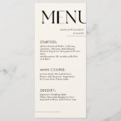 Stijlvolle retro black minimal Let's eat wedding M Menu (Voorkant)