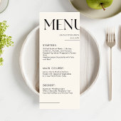 Stijlvolle retro black minimal Let's eat wedding M Menu