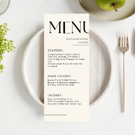 Stijlvolle retro black minimal Let's eat wedding M Menu