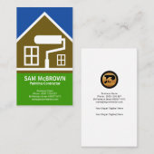Stijlvolle Retro Brown House Paint Job Painter Visitekaartje (Voorkant / Achterkant)
