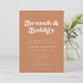 Stijlvolle Retro Brown Sugar Brunch en Bubbly Kaart (Staand voorkant)
