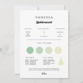 Stijlvolle retro bruidsmeisje info kaart (Voorkant)