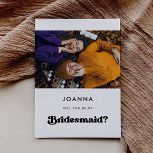 Stijlvolle retro bruidsmeisje uitnodigingskaart kaart