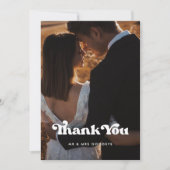 Stijlvolle retro bruiloft dank u fotokaart aankondiging (Voorkant)