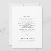 Stijlvolle retro bruiloft dank u fotokaart aankondiging (Achterkant)