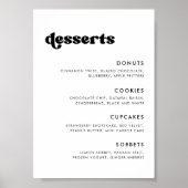 Stijlvolle retro bruiloft Dessert Bar teken Poster (Voorkant)
