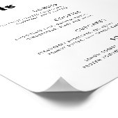 Stijlvolle retro bruiloft Dessert Bar teken Poster (Hoek)