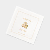 Stijlvolle retro bruiloft goud folie servetten (Links)