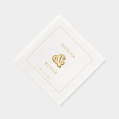 Stijlvolle retro bruiloft goud folie servetten (Rechts)