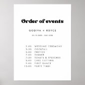 Stijlvolle retro bruiloft Orde van evenementen Poster (Voorkant)