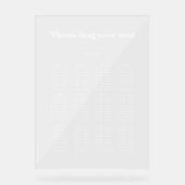 Stijlvolle retro bruiloft zitgrafiek Duidelijk tek Acryl Bord (Voorkant)