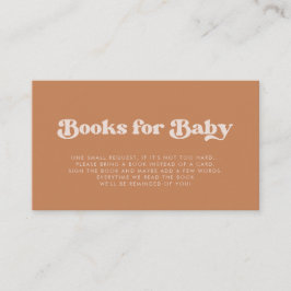 Stijlvolle retro bruin Baby shower boek aanvraagka Informatiekaartje