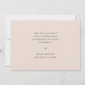 Stijlvolle retro bruin bruidsmeisje dank u tekst k kaart (Achterkant)