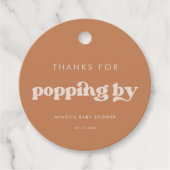 Stijlvolle retro bruine suiker Bedankt voor poppin Bedankjes Labels (Voorkant)